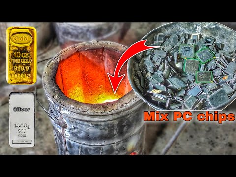 Видео: Выплавка микросхем PC IC для ЗОЛОТА и СЕРЕБРА