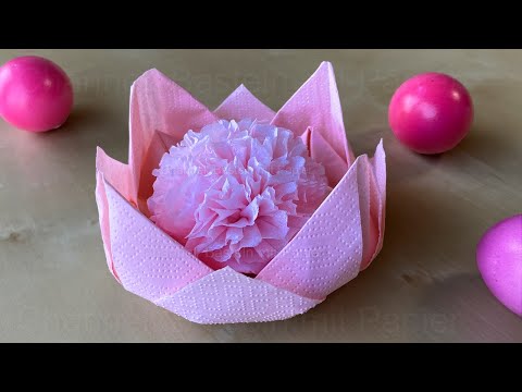 Видео: Роза из салфетки. 🌺