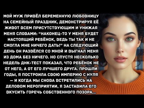 Видео: Мой муж привёл беременную любовницу на семейный праздник, демонстрируя её живот всем присутствующим.
