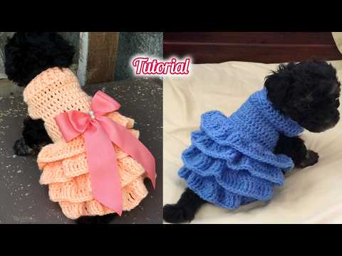 Видео: 🐶🐱 Платье крючком для собак и кошек — все размеры