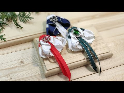 Видео: БЫСТРО, ПРОСТО, СТИЛЬНО, брошь галстук из репсовых лент 🌼 DIY grosgrain ribbon for school