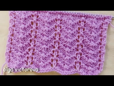 Видео: Красивый  универсальный узор спицами 747 Узоры спицами
