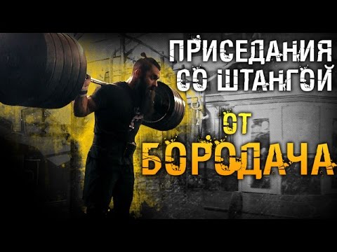 Видео: Приседания со штангой от Бородача. Вред тренировки ног у зеркала