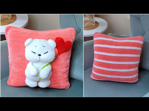 Видео: МК ПОДУШКА С 3Д МИШКОЙ КРЮЧКОМ ❤️ How to crochet a pillow with 3D bear ❤️ #crochettutorial