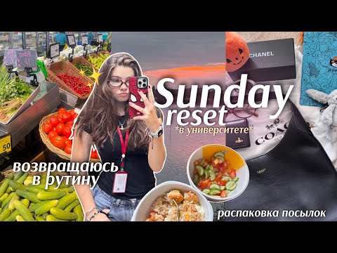 Видео: SUNDAY RESET В УНИВЕРЕ✨🌤 *возвращаюсь в рутину* | закупка, уборка, план недели + распаковка