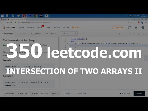 Видео: Разбор задачи 350 leetcode.com Intersection of Two Arrays II. Решение на C++