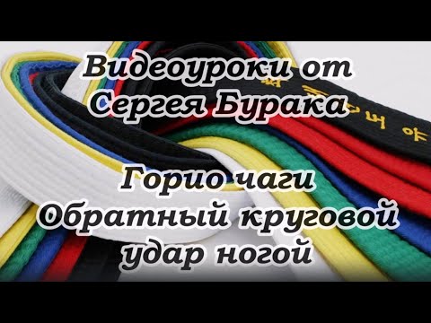 Видео: Видеоуроки от Сергея Бурака Горио чаги Обратный круговой удар ногой