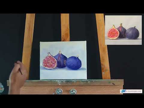 Видео: Натюрморт инжир - Онлайн академия Рисуем Легко