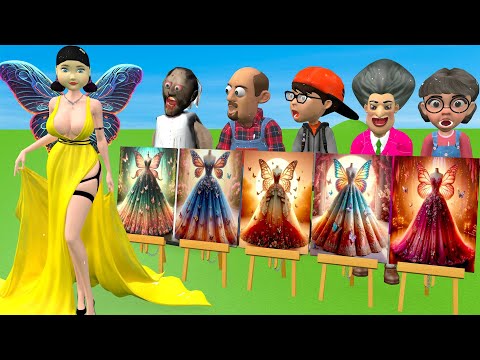 Видео: Игра «Страшный учитель 3D против кальмара»: рисунок красивого платья или ошибка в примерочной, 5-...