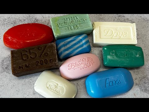 Видео: ASMR soap/ Dry soap cutting 💙🤍💚🩷🧡/ Резка сухого мыла