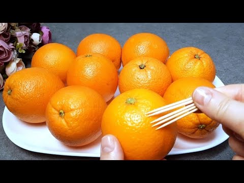 Видео: У вас есть зубочистки и апельсины? Мало кто знает этот секрет! Легко и вкусно!