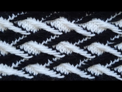Видео: ОЧЕНЬ КРАСИВЫЙ ДВУХЦВЕТНЫЙ ЛЕНИВЫЙ ЖАККАРД СПИЦАМИ С ВЫТЯНУТЫМИ ПЕТЛЯМИ 