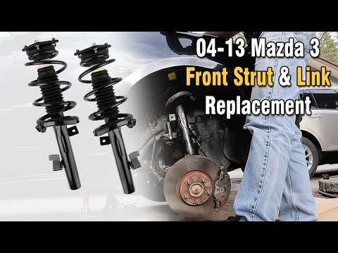 Видео: 04-13 Mazda 3 - Замена передней стойки и тяги стабилизатора поперечной устойчивости