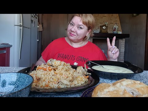 Видео: МУКБАНГ 💢 ОПЯТЬ ЖРУ🤣 ПЛОВ ПЮРЕ😘MUKBANG 💥 PURE DE CALABAZA 🎃