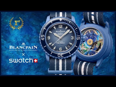 Видео: Обзор часов Blancpain Swatch Bioceramic Scuba Fifty Fathoms / Atlantic Ocean /SO35A100!