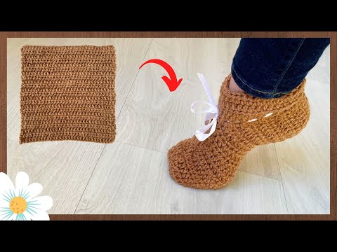 Видео: Тапочки EASY STEP BY CROCHET
