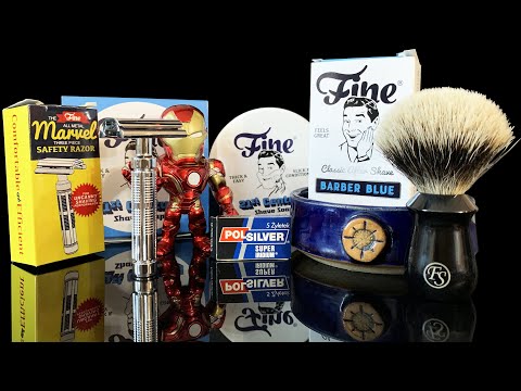 Видео: 💈 Супер-Герои бреются с Marvel 🤠 Fine Barber Blue Soap, After Shave, Frank Shaving, Captain's Choice
