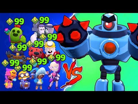 Видео: ВСЕ БРАВЛЕРЫ С 99 БАНКАМИ И УЛЬТОЙ VS РОБОТ БОСС! BRAWL STARS