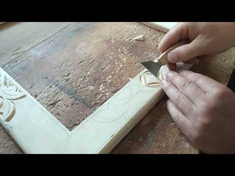 Видео: Легкое оформление рамки геометрической резьбой.Геометрическая резьба по дереву.