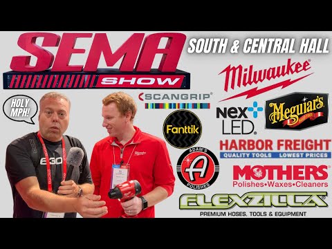 Видео: Южный и центральный павильоны SEMA 2025 | Товары для автомоек и детейлинга