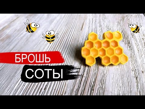 Видео: БРОШЬ СОТЫ ИЗ ПОЛИМЕРНОЙ ГЛИНЫ. Мастер-класс. Урок по лепке новичку. Медовая брошь