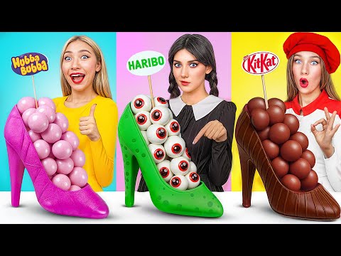 Видео: Кулинарный Челлендж: Уэнсдей Против Бабушки | Вкусные Кухонные Лайфхаки от Bubba DO Challenge