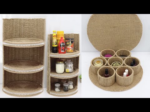 Видео: Повторное использование отходов для органайзера для хранения | Идеи для поделок из джута