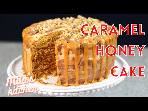 Видео: Карамельный медовик с курагой и грецкими орехами | Caramel Honey Cake