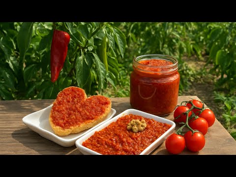 Видео: Рецепт острого соуса на завтрак с натуральными помидорами и перцем из деревенского сада 🌶🍅 |4K|