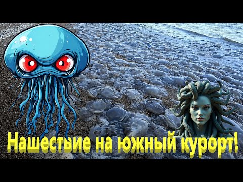 Видео: Нашествие на южный курорт  Ейск  Берег завален медузами