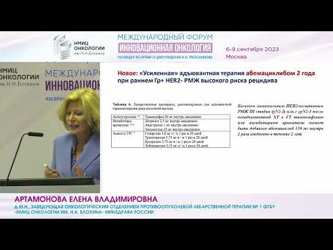 Видео: Новое в клинических рекомендациях по лечению рака молочной железы_Артамонова Е.В.