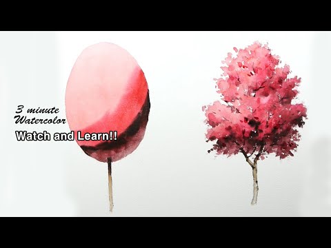 Видео: [ 3 минуты Акварель -  Смотри и учись ]  Понимание концентрации воды  Клен   NAMIL ART