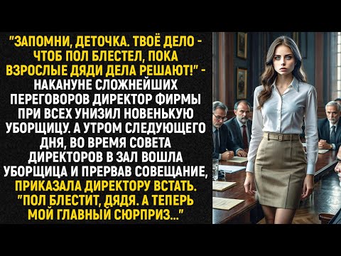 Видео: "Запомни, деточка. Твоё дело - чтоб пол блестел, пока взрослые дяди дела решают!" - заявил директор