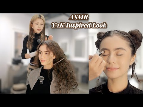 Видео: [ASMR] Причёска и макияж в стиле Y2K. Мягкий голос. Токио. Гинза.