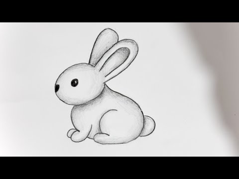 Видео: Простые рисунки животных #1 🐇 | Пошаговое руководство по рисованию кролика карандашом