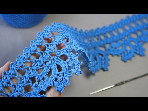 Видео: Very Easy Crochet Border Ribbon   Easy to Crochet Tape Lace pattern КРУЖЕВО КРЮЧКОМ ажурное ВЯЗАНИЕ
