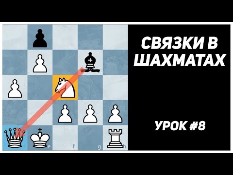 Видео: Связки в шахматах. Связка с королем. Связка без короля. Теория и практика. 4-й разряд. Урок №8.
