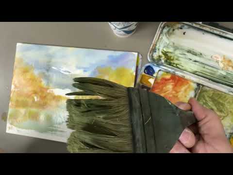 Видео: «Осень на Дес-Плейнс» акварель