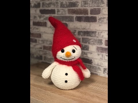 Видео: Вязаный снеговик /How to knit a snowman