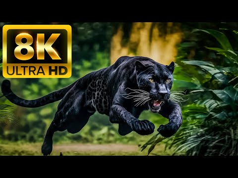 Видео: Охотники животные - 8K (60 кадров в секунду) Ultra HD - со звуками природы (красочно динамичным)
