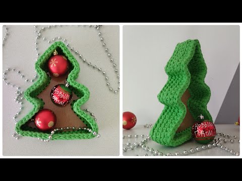 Видео: 🌲 Вязаная корзинка ЕЛОЧКА крючком с ДЕРЕВЯННЫМ ДОНЫШКОМ. Новогодний декор.  Новогодняя корзина