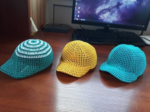 Видео: Кепка - уточка крючком. Часть 5.