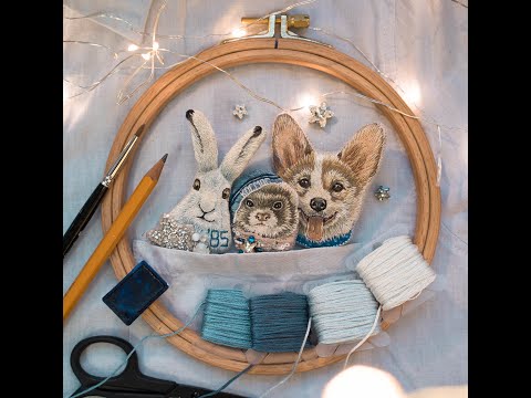 Видео: Как вышивать гладью. Хулиганские Стежки. Методика вышивки животных