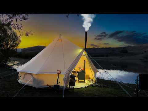 Видео: ТЕПЛЫЙ ПАЛАТОЧНЫЙ КЕМПИНГ ПРИ -1 ГРАДУСЕ