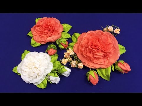Видео: Fabric flowers.Hollyhock/Malva rosea de  la tela/Шток-роза из ткани