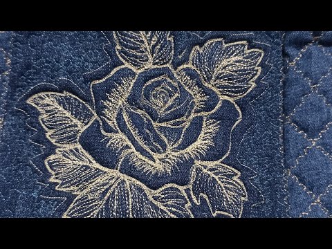 Видео: Цветок ЗD или трапунто.  Сумка часть 1.