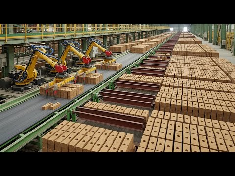 Видео: Массовое производство глиняных кирпичей и керамики. Невероятный процесс! Сборник