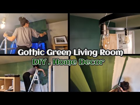 Видео: Готическая зеленая краска для гостиной!!! 💚 #diy #gothicgreen #homedecor #decor