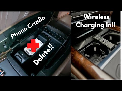 Видео: X5 Центральная консольная подставка для телефона, удаление, установка беспроводной зарядки