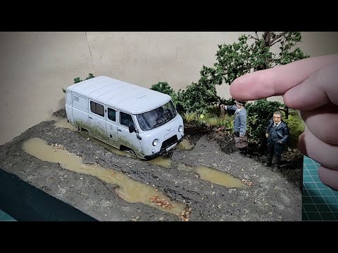 Видео: ДИОРАМА с БУХАНКОЙ | Diorama with car model